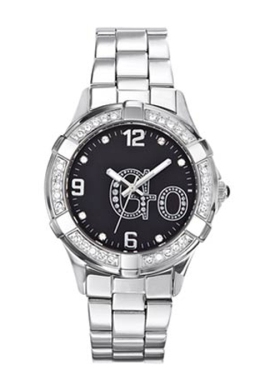 Go Girls 694450 Black Dial Crystal Steel Bracelet Watch